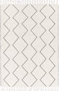 Goa Zig-Zag Wool Blend Cream Rug