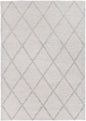 Goa Lattice Wool Blend Grey Rug (No Tassel)
