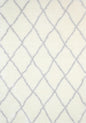 Moroccan Cream and Silver Diamond Rug