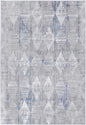 Porto Harlequinn Grey & Blue Geometric Rug