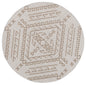 Vanuatu Kilifa Beige Tribal Round Flatweave Rug
